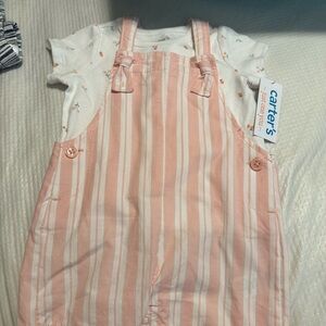 Carter's Pink Striped Kids Overalls